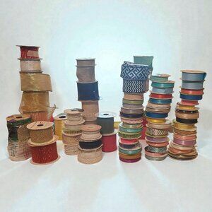Big Lot Craft Ribbon Partial Spools of Unused Decor Ribbon Assorted DIY Project